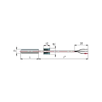 ДТС034-Pt100.В3.25/4,5м.Ехi-Т4 L=25мм d=5мм М8х1мм  lкаб=4,5м УТ000009094