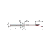 ДТПК(ХА)094-00.100/2,0 L=100мм d=6мм lкаб=2,0м УТ000010005